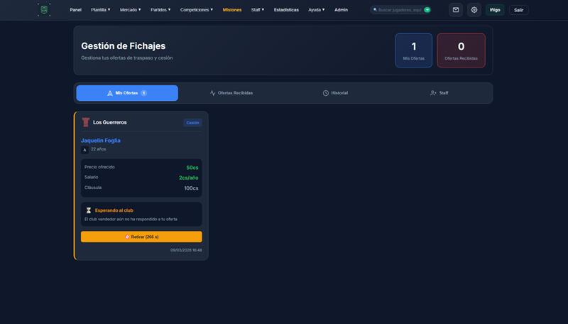 Mercato trasferimenti in Club Simulator